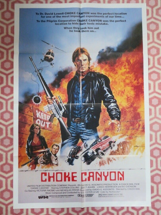 CHOKE CANYON FOLDED US ONE SHEET POSTER STEPHEN COLLINS JANET JULIAN 1986