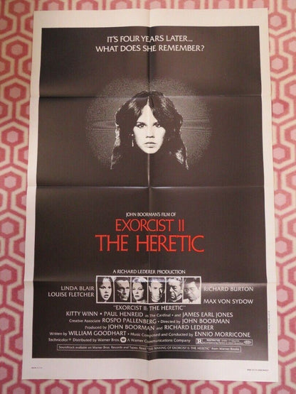 EXORCIST II: THE HERECTIC  FOLDED US ONE SHEET POSTER LINDA BLAIR 1977