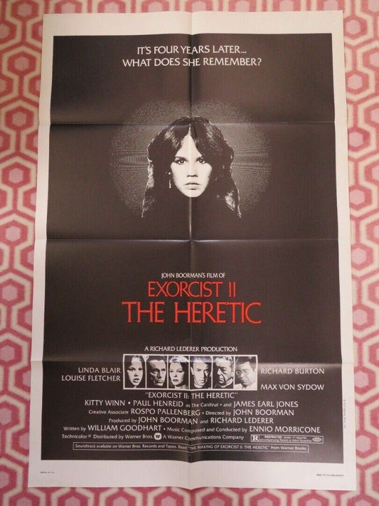 EXORCIST II: THE HERECTIC  FOLDED US ONE SHEET POSTER LINDA BLAIR 1977