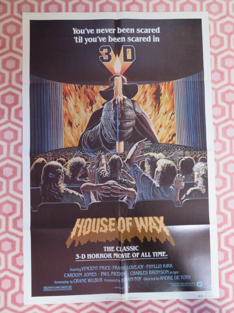 HOUSE OF WAX  FOLDED US ONE SHEET POSTER VINCENT PRICE FRANK LOVEJOY 1981