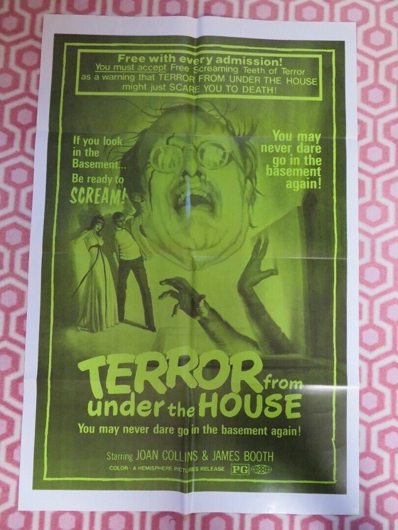 TERROR FROM UNDER THE HOUSE FOLDED US ONE SHEET POSTER JOAN COLLINS 1976