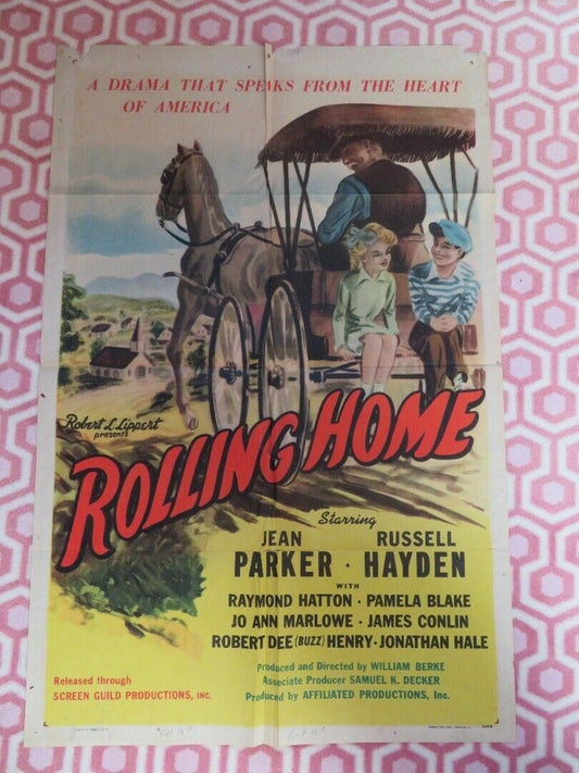 ROLLING HOME FOLDED US ONE SHEET POSTER JEAN PARKER RUSSELL HAYDEN 1946