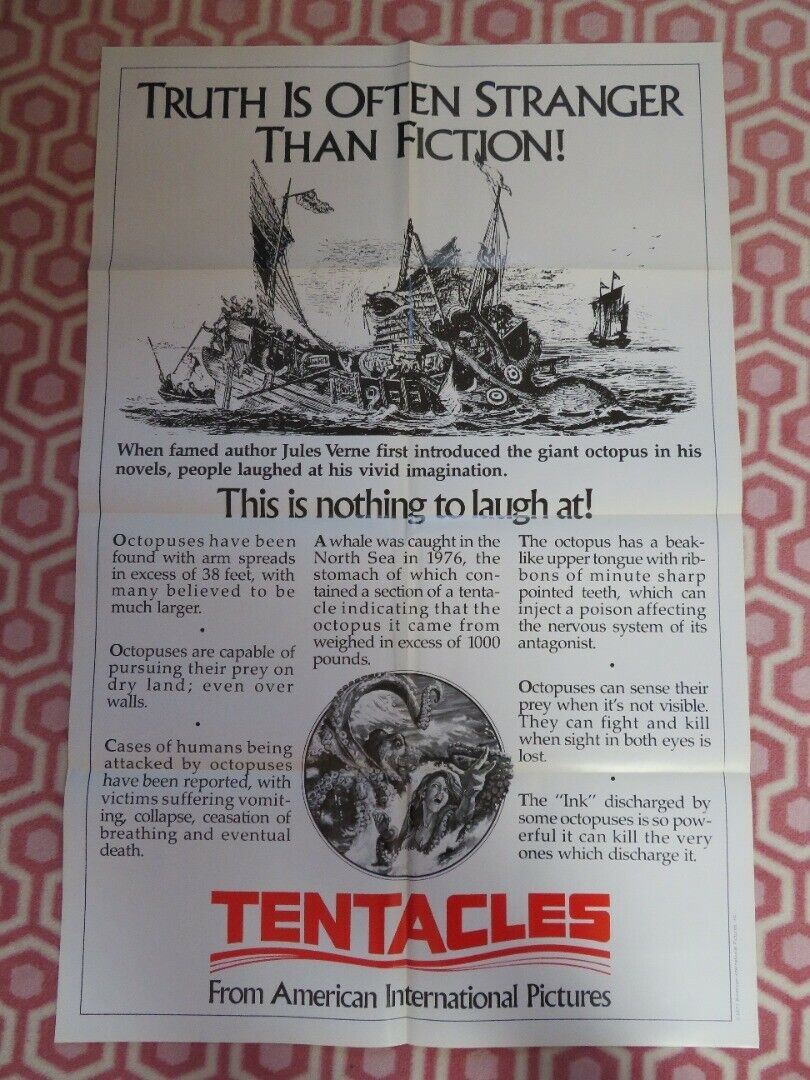 TENTACLES FOLDED US ONE SHEET POSTER JOHN HUSTON 1977