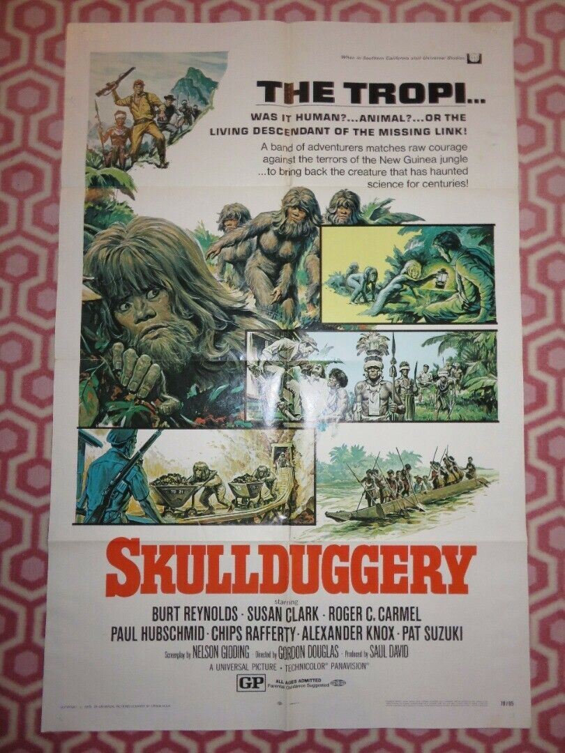 SKULLDUGGERY  FOLDED US ONE SHEET POSTER BURT REYNOLDS SUSAN CLARK 1970