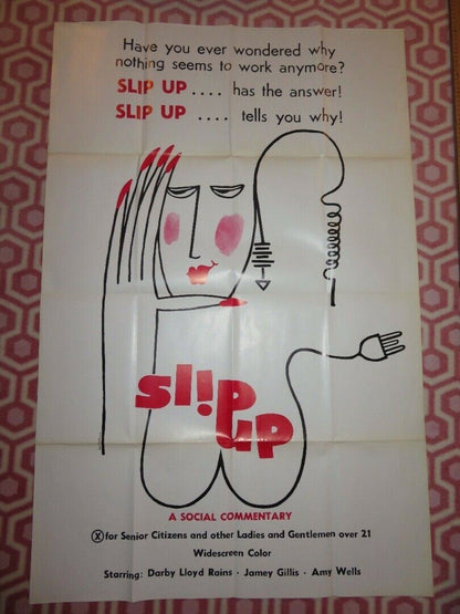 SLIP UP ADULT FOLDED US ONE SHEET POSTER (45"x29.5") DARBY LLOYD RAINS 1975