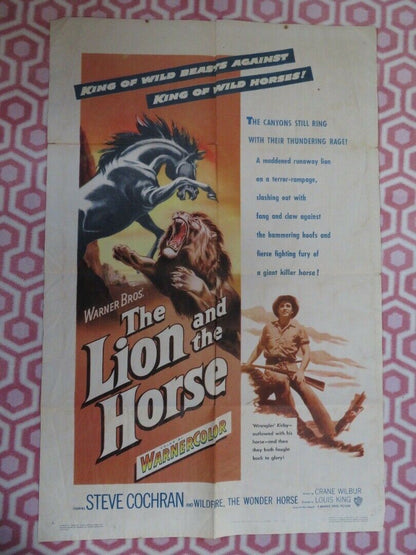 THE LION AND THE HORSE  FOLDED US ONE SHEET POSTER STEVE COCHRAN 1952