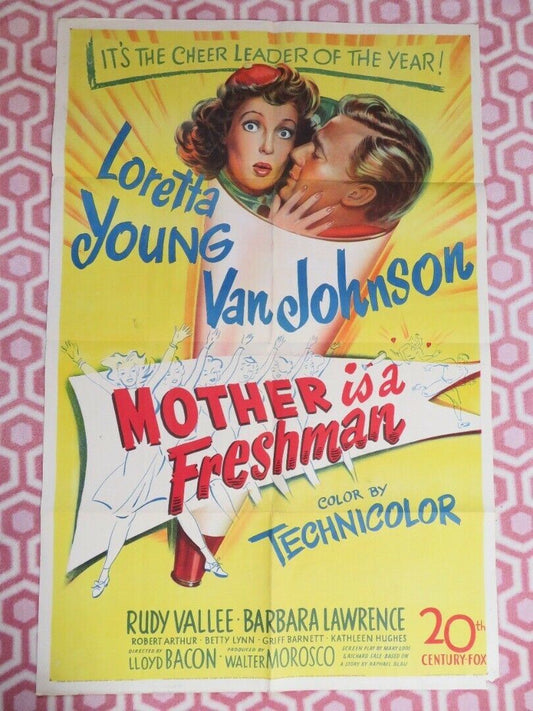 MOTHER IS A FRESHMAN  FOLDED US ONE SHEET POSTER LORETTA YOUNG VAN JOHNSON 1949