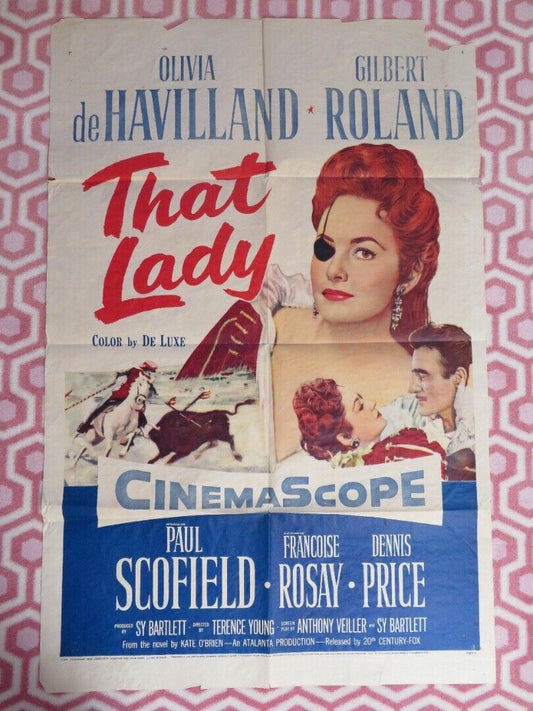 THAT LADY FOLDED US ONE SHEET POSTER OLIVIA DE HAVILLAND 1955