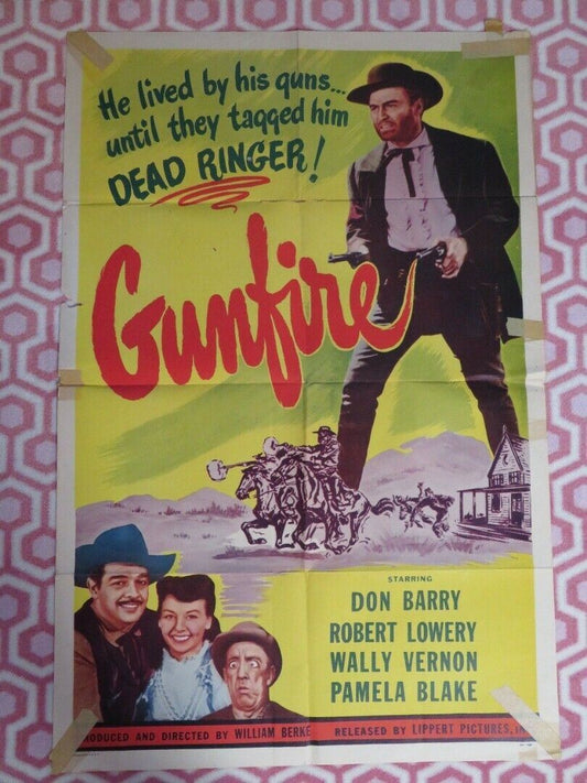 GUNFIRE FOLDED US ONE SHEET POSTER DON BARRY ROBERT LOWERY 1950