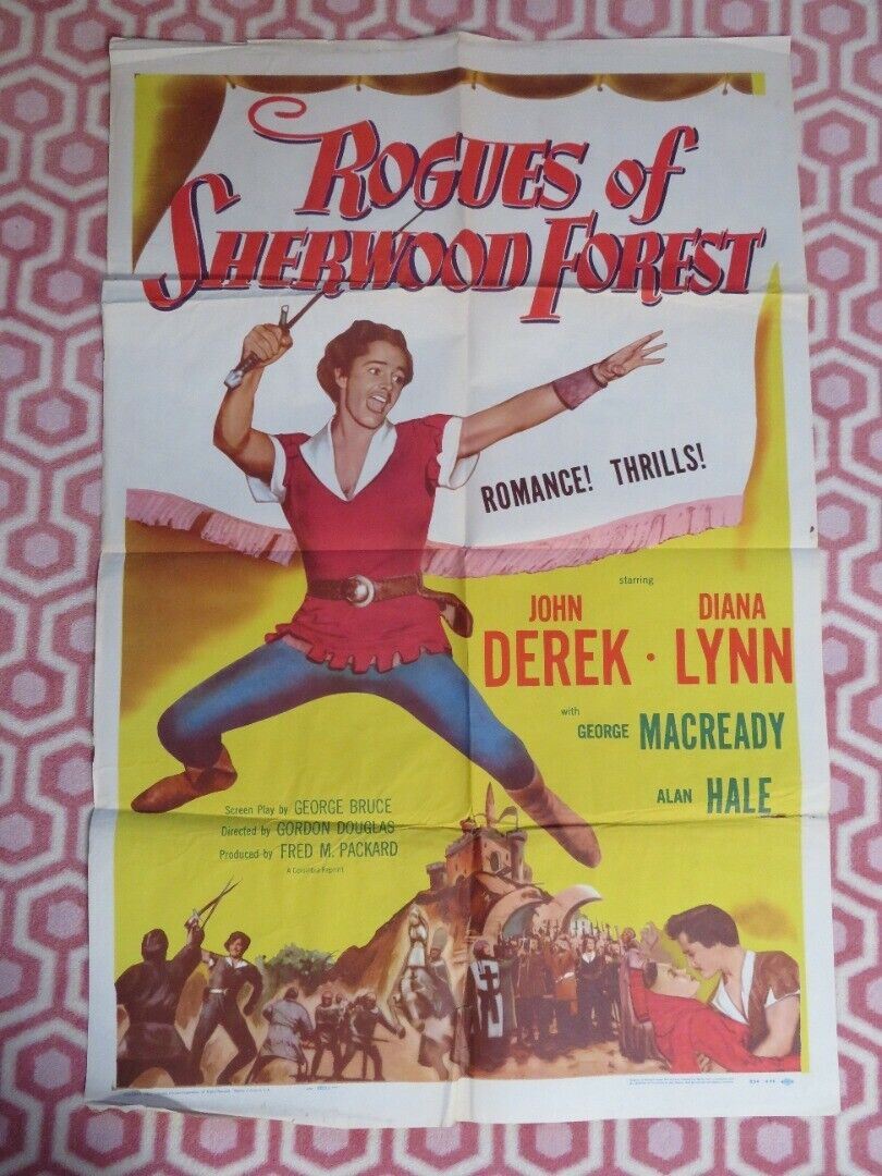 ROGUES OF SHERWOOD FOREST FOLDED  US ONE SHEET POSTER JOHN DEREK DIANA LYNN 1950