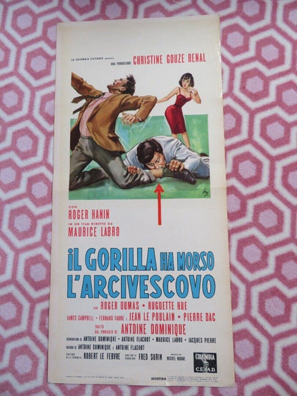 IL GORILLA MORSA L'ARCIVESCOVA  ITALIAN LOCANDINA (27.5"x13") POSTER R DUMAS '63