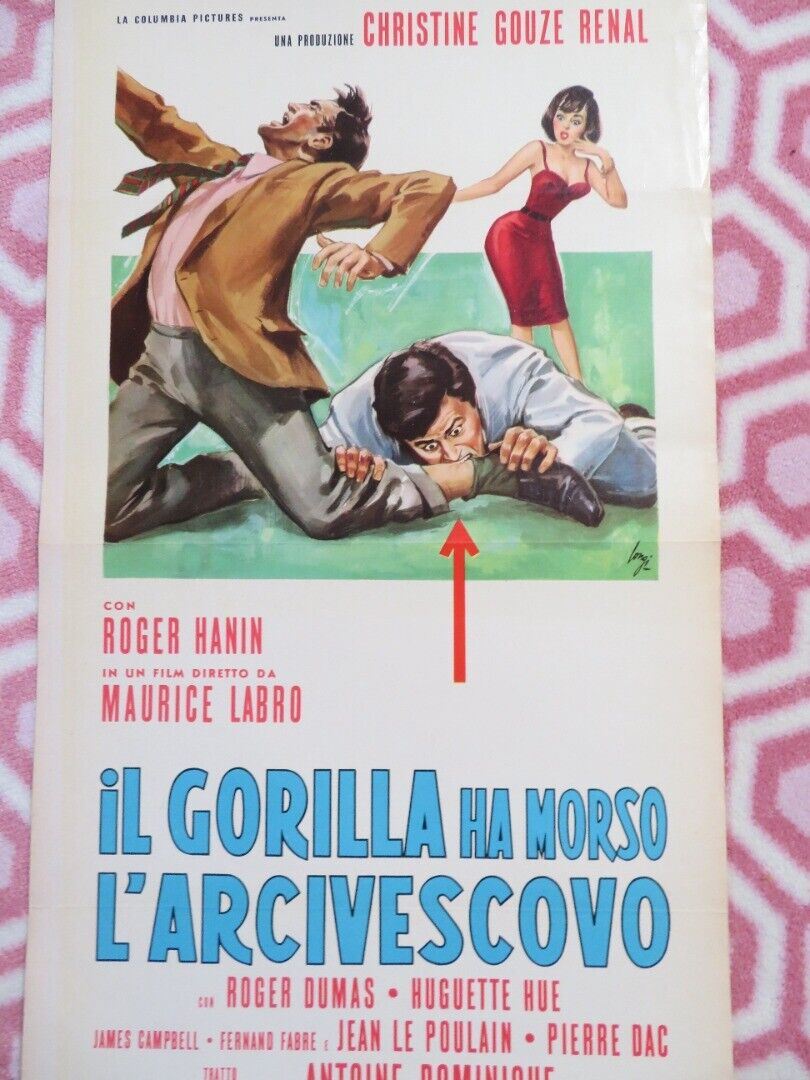 IL GORILLA MORSA L'ARCIVESCOVA  ITALIAN LOCANDINA (27.5"x13") POSTER R DUMAS '63