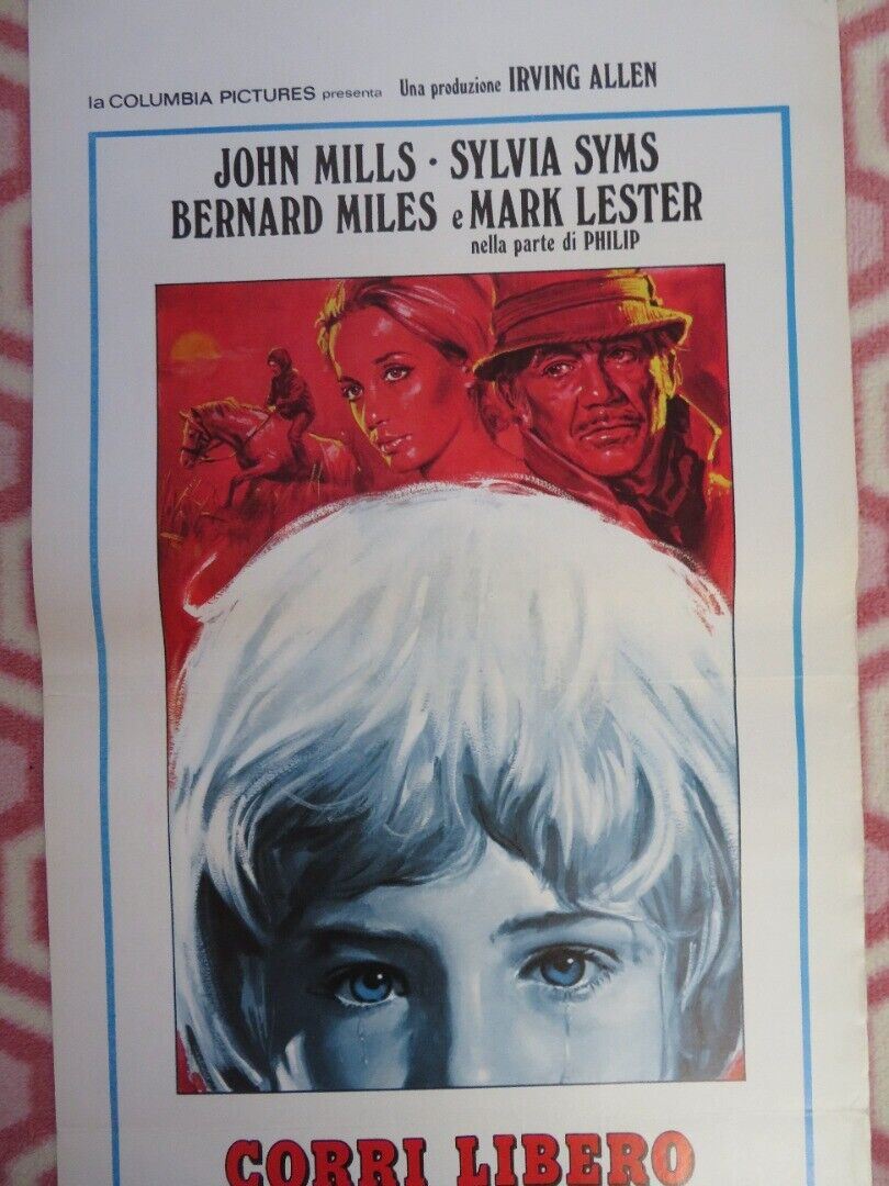 CORRI LIBERO E SELVAGGIO ITALIAN LOCANDINA (27.5"x13") POSTER JOHN MILLS 1970