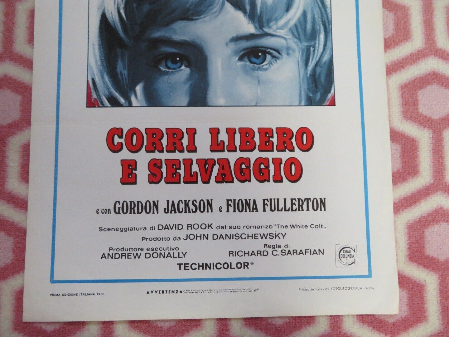 CORRI LIBERO E SELVAGGIO ITALIAN LOCANDINA (27.5"x13") POSTER JOHN MILLS 1970