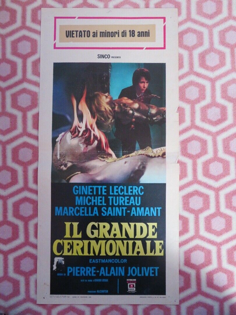 IL GRANDE CERIMONIALE/ Weird Weirdo ITALIAN LOCANDINA (27.5"x13") POSTER 1969