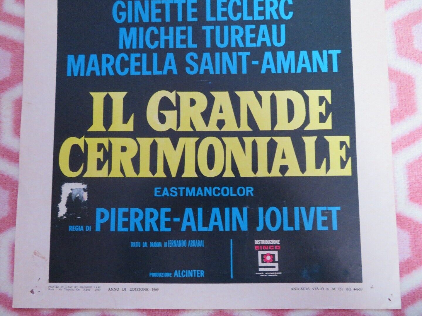 IL GRANDE CERIMONIALE/ Weird Weirdo ITALIAN LOCANDINA (27.5"x13") POSTER 1969