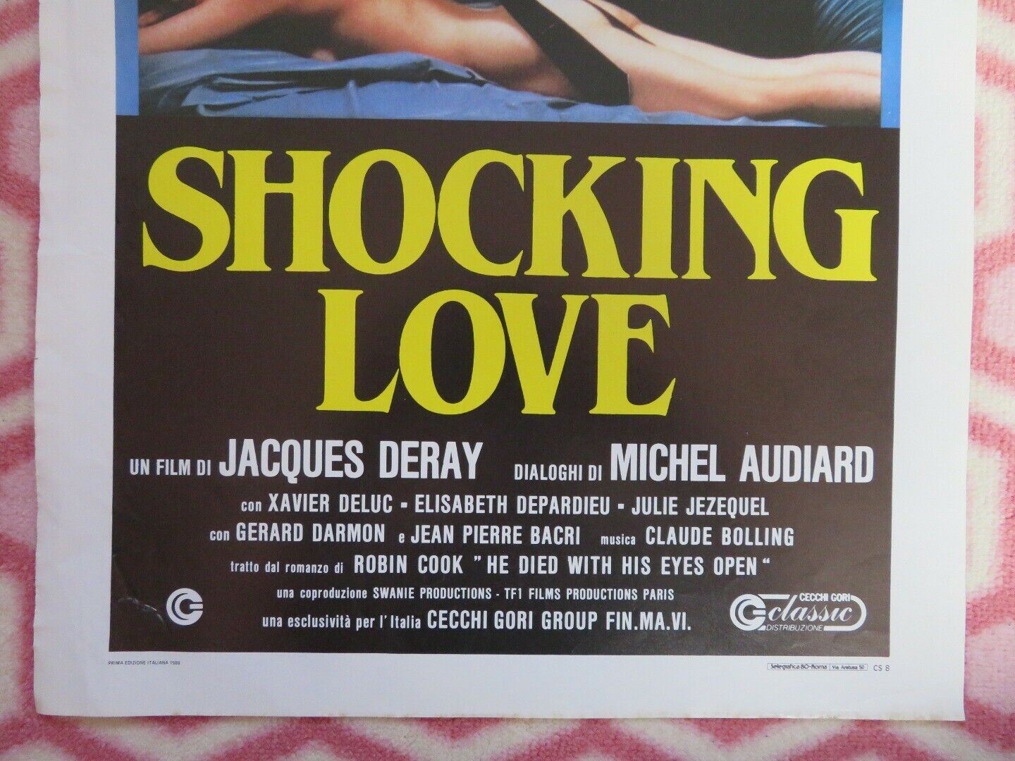 SHOCKING LOVE ITALIAN LOCANDINA (27.5"x13") POSTER  MICHEL SERRAULT 1985