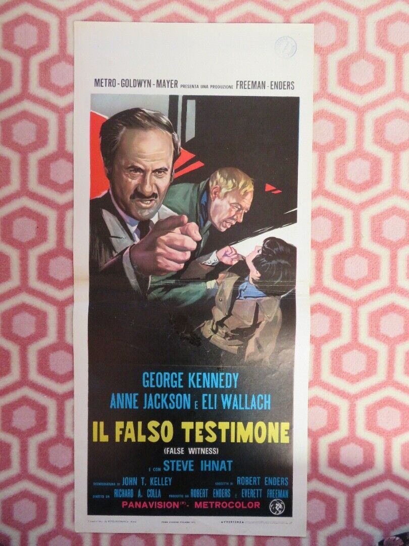 IL FALSO TESTIMONE ITALIAN LOCANDINA (27.5"x12.5") POSTER GEORGE KENNEDY 1970