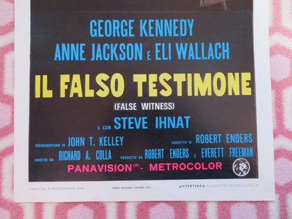 IL FALSO TESTIMONE ITALIAN LOCANDINA (27.5"x12.5") POSTER GEORGE KENNEDY 1970