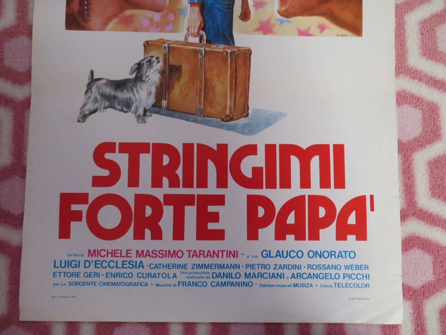 STRINGIMI FORTE PAPA/ The Last Daddy  ITALIAN LOCANDINA (27.5"x13") POSTER 1978