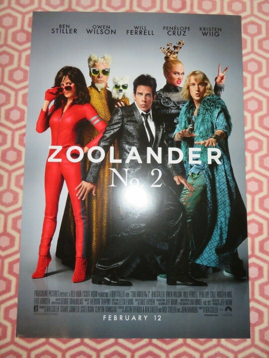 ZOOLANDER 2  US ONE SHEET ROLLED POSTER BEN STILLER OWEN WILSON 2016