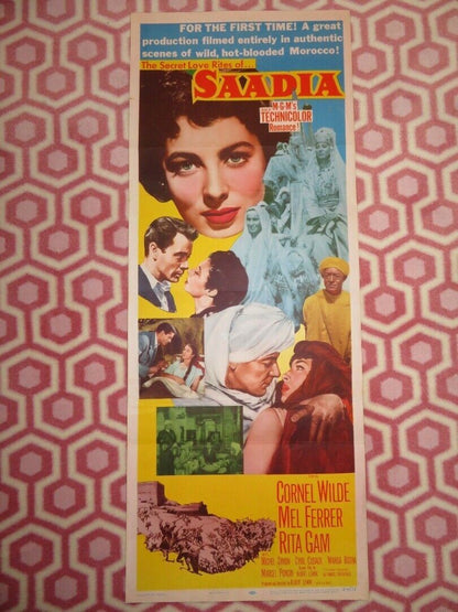 SAADIA  US INSERT (14"x 36") POSTER CORNEL WILDE MEL FERRER 1954