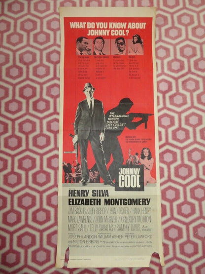 JOHNNY COOL US INSERT (14"x 36") POSTER HENRY SILVA ELIZABETH MONTGOMERY 1963