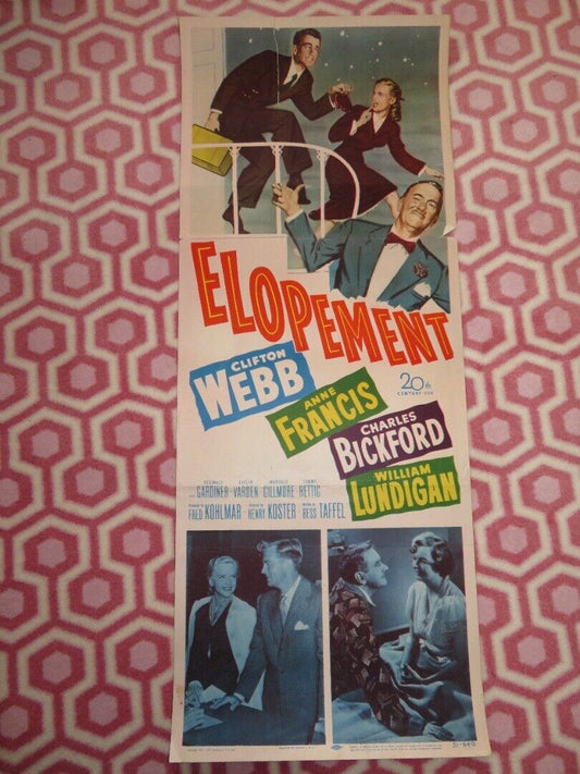 ELOPEMENT  US INSERT (14"x 36") POSTER CLIFTON WEBB ANNA FRANCIS 1951