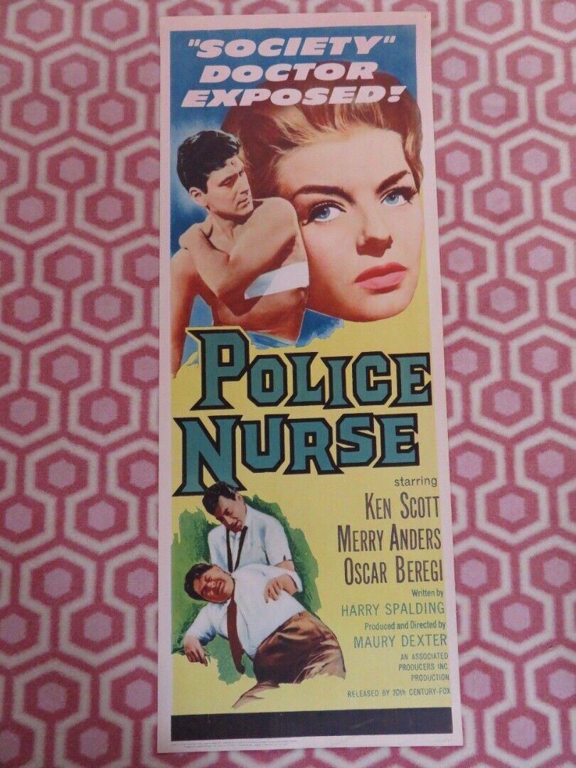 POLICE NURSE  US INSERT (14"x 36") POSTER KEN SCOTT MERRY ANDERS 1963