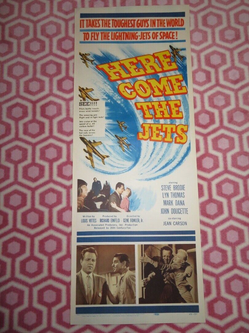 HERE COME THE JETS  US INSERT (14"x 36") POSTER STEVE BRODIE LYN THOMAS 1959