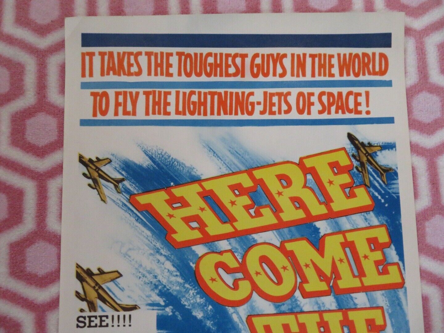 HERE COME THE JETS  US INSERT (14"x 36") POSTER STEVE BRODIE LYN THOMAS 1959