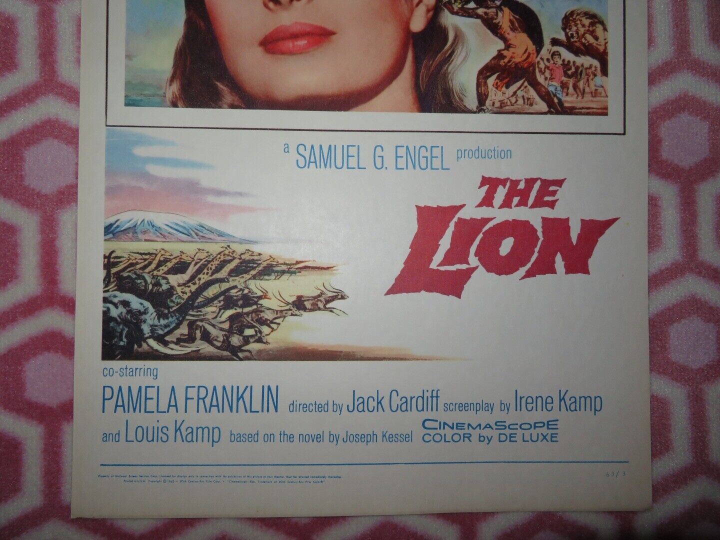 THE LION  US INSERT (14"x 36") POSTER WILLIAM HOLDEN TREVOR HOWARD CAPUCINE 1963