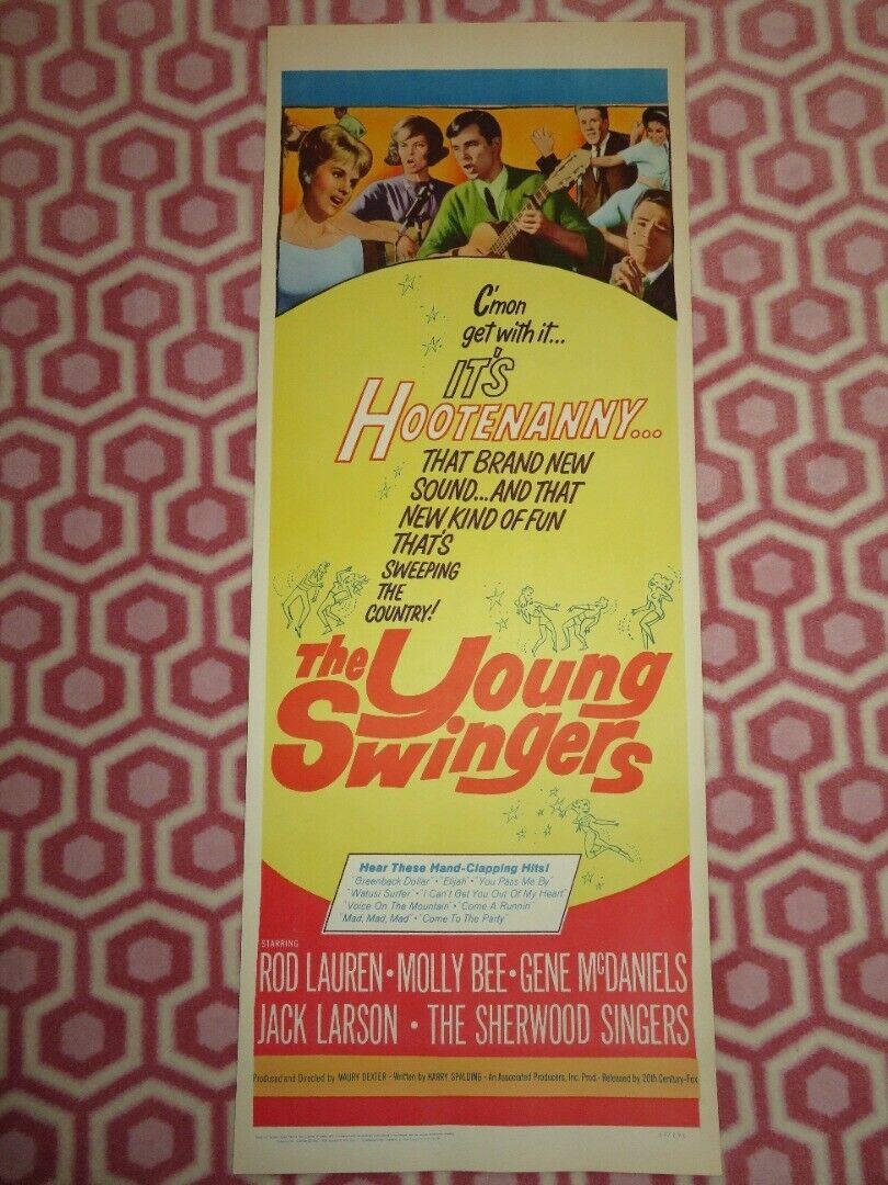 THE YOUNG SWINGERS  US INSERT (14"x 36") POSTER ROD LAUREN MOLLY BEE 1963