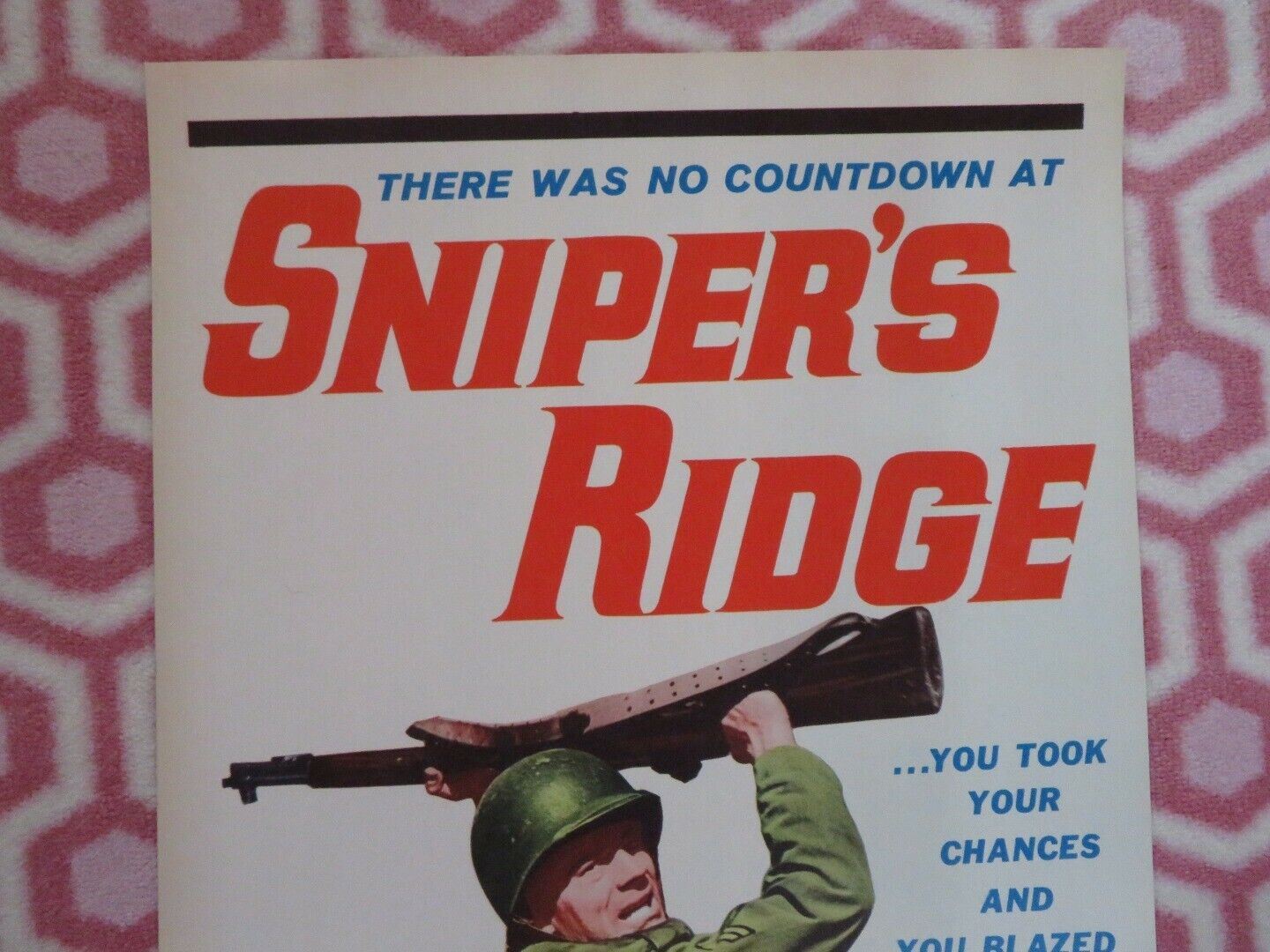 SNIPER'S RIDGE US INSERT (14"x 36") POSTER JACK GING JOHN GOODARD 1961