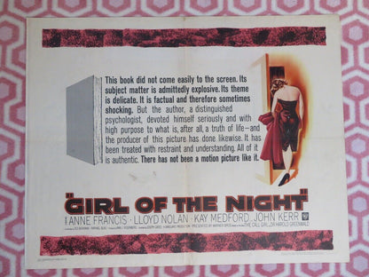 GIRL OF THE NIGHT US HALF SHEET (22"x 28") POSTER ANNE FRANCIS LLOYD NOLAN 1960