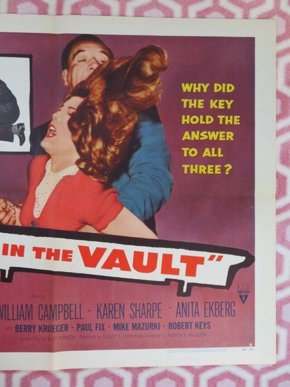 MAN IN THE VAULT US HALF SHEET (22"x 28") POSTER WILLIAM CAMPBELL 1956