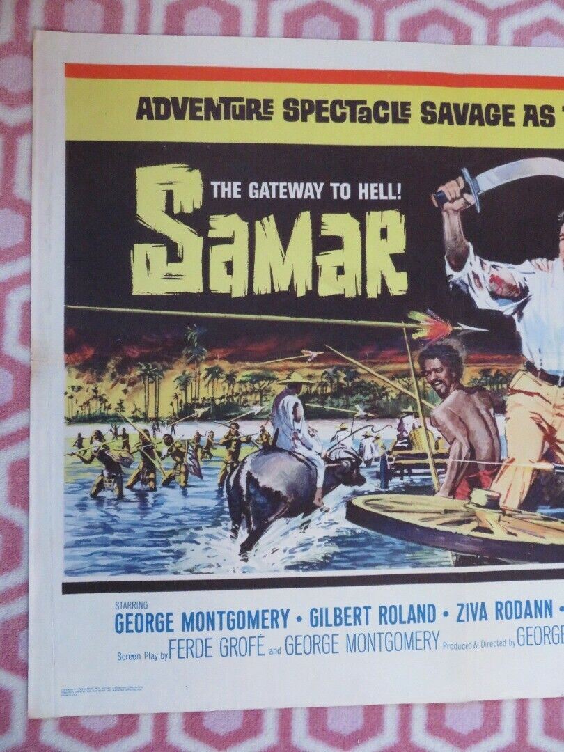 SAMAR US HALF SHEET (22"x 28") POSTER GEORGE MONTGOMERY GILBERT ROLAND 1962