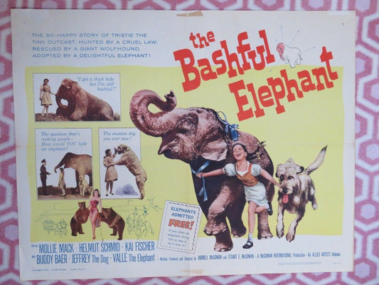 THE BASHFUL ELEPHANT US HALF SHEET (22"x 28") POSTER MOLLIE MACK 1962