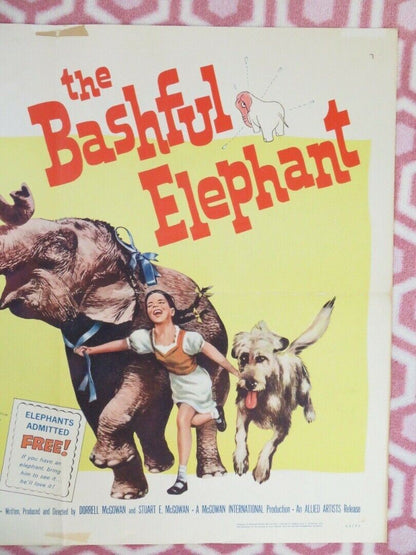 THE BASHFUL ELEPHANT US HALF SHEET (22"x 28") POSTER MOLLIE MACK 1962