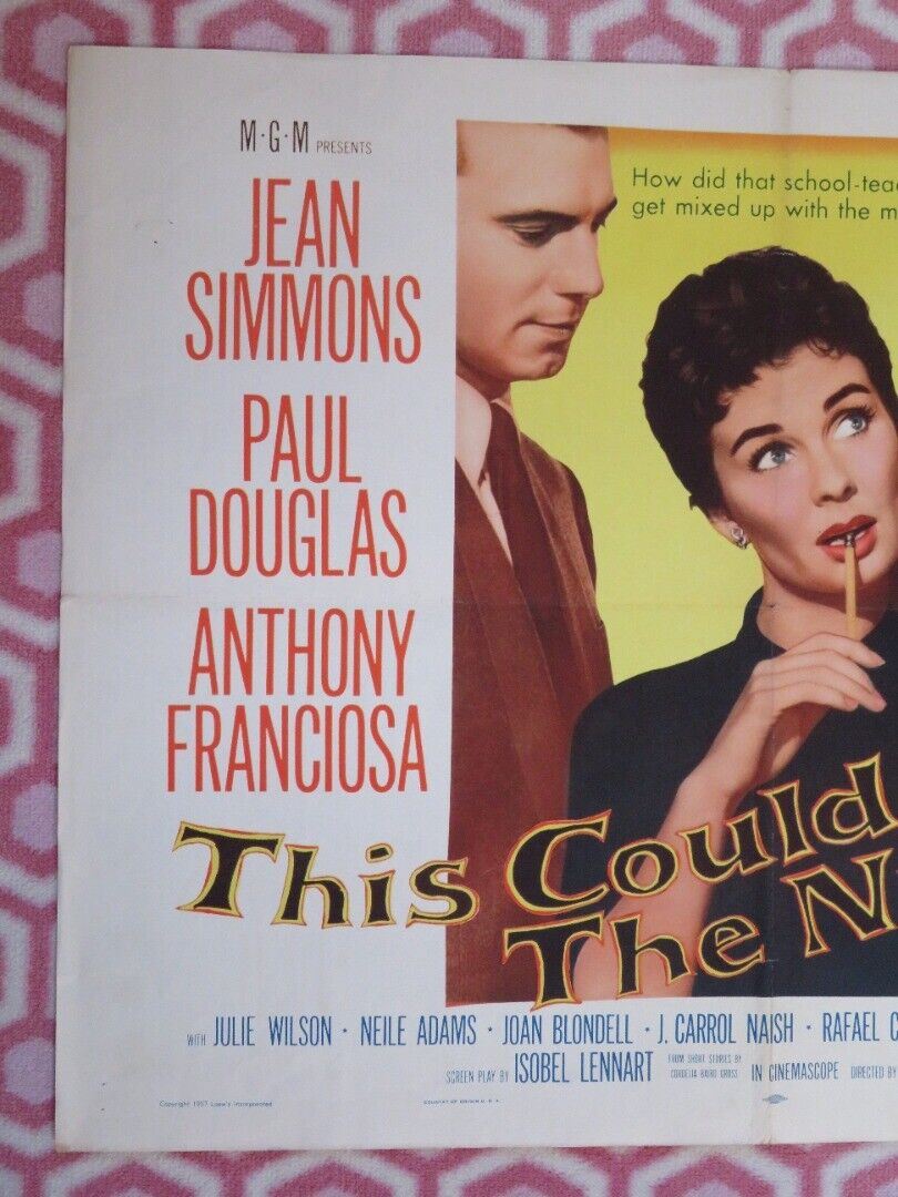 THIS COULD BE THE NIGHT US HALF SHEET (22"x 28") POSTER JEAN SIMMONS 1957