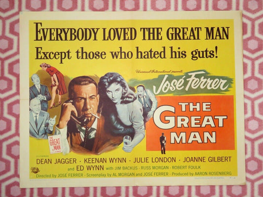 THE GREAT MAN US HALF SHEET (22"x 28") POSTER DEAN JAGGER KEENAN WYNN 1956