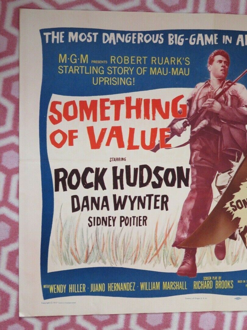 SOMETHING OF VALUE US HALF SHEET (22"x 28") POSTER SIDNEY POITIER 1957