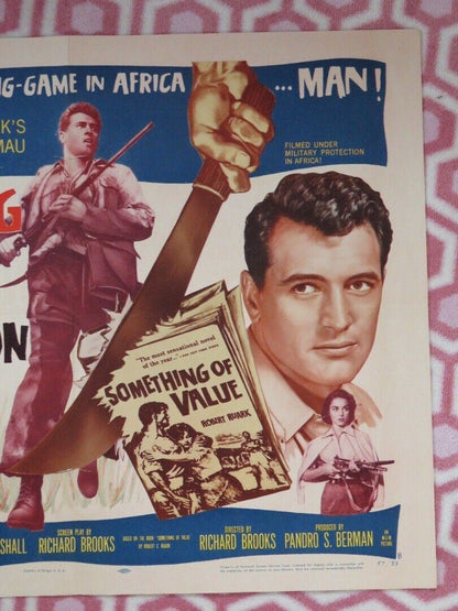 SOMETHING OF VALUE US HALF SHEET (22"x 28") POSTER SIDNEY POITIER 1957