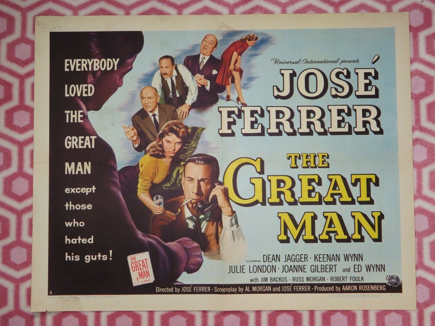 THE GREAT MAN US HALF SHEET (22"x 28") POSTER KEENAN WYNN DEAN JAGGER 1956