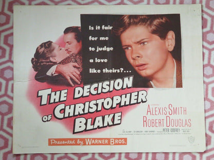 THE DECISION OF CHRISTOPHER BLAKE US HALF SHEET (22"x 28") POSTER A SMITH 1948