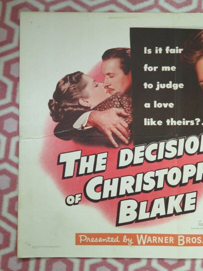 THE DECISION OF CHRISTOPHER BLAKE US HALF SHEET (22"x 28") POSTER A SMITH 1948