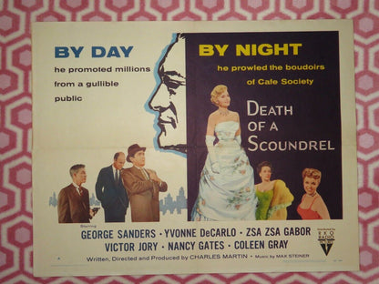 DEATH OF A SCOUNDREL US HALF SHEET (22"x 28") POSTER GEORGE SANDERS 1956