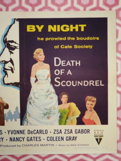 DEATH OF A SCOUNDREL US HALF SHEET (22"x 28") POSTER GEORGE SANDERS 1956