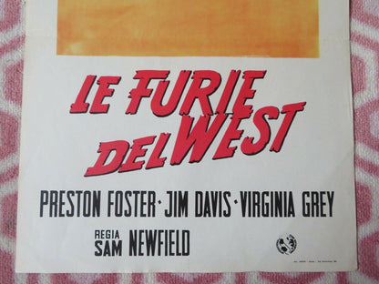 LE FURIE DEL WEST /Three Desperate Men ITALIAN LOCANDINA (27.5"x13") POSTER '54