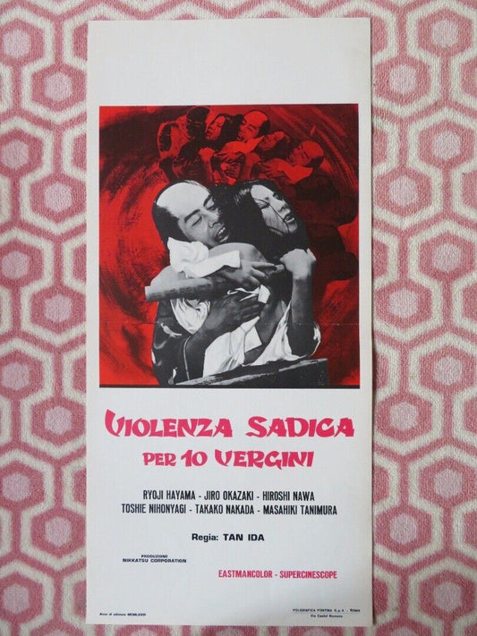 VIOLENZA SADICA PER 10 VEGINI ITALIAN LOCANDINA (27.5"x13") POSTER R HAYAMA '68